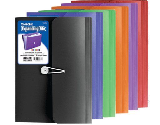 [BZC3177] Sobre Bazic Plastico Expandible T/C Varios Colores Surtido 