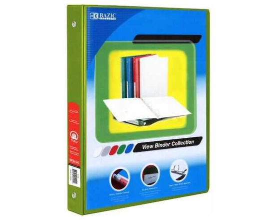 [BZC4104] Carpeta Bazic 1/2" Capacidad C/Mica T/C 3 Aros O Verde Limon 