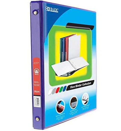[BZC4107] Carpeta Bazic 1/2" Capacidad C/Mica T/C 3 Aros O Morado 
