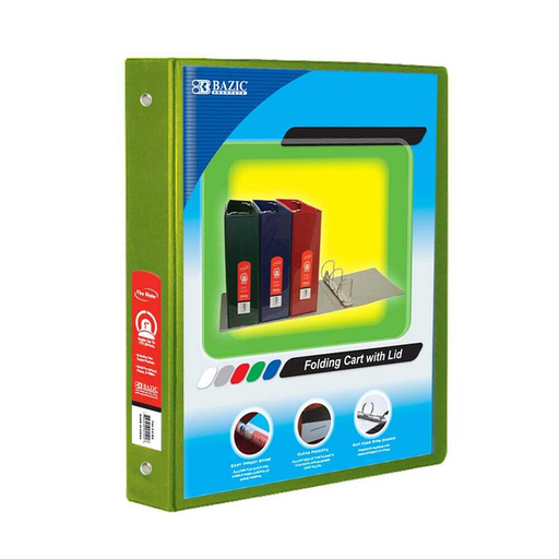 [BZC4124] Carpeta Bazic 1" Capacidad C/Mica T/C 3 Aros O Verde Lim On