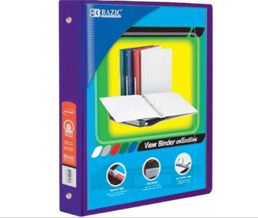 [BZC4127] Carpeta Bazic 1" Capacidad C/Mica T/C 3 Aros O Morado 