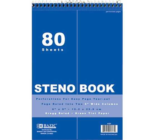 [BZC571] Steno Book Grn 70 Sht