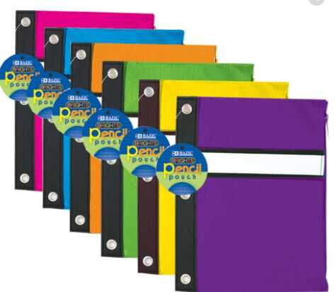 [BZC802] Bolsa Para Lapices Bazic C/Zipper Colores Surtidos #802