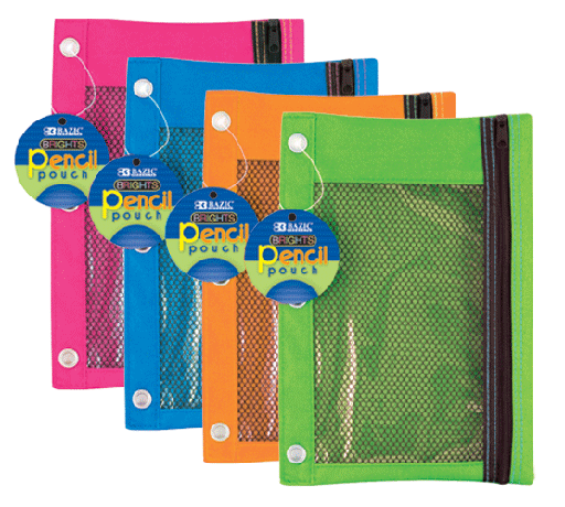 [BZC804] Bolsa Para Lapices Bazic C/Zipper Colores Surtidos #804