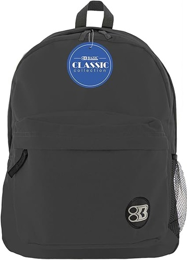 [BZCBP0521BLK] Mochila Escolar Bazic 17" 2 Bolsas Negro Pz