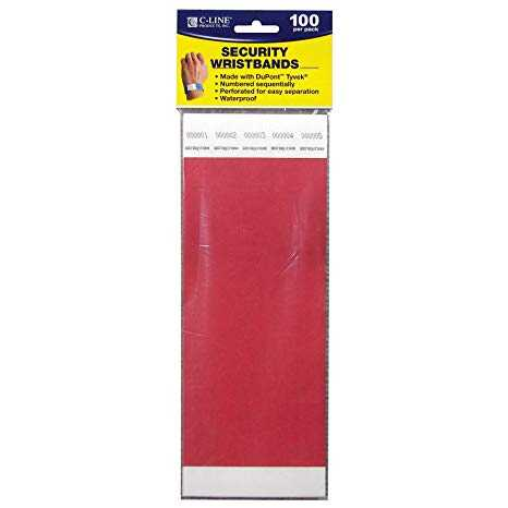 [CLI89104] Tyvek Wrist Bands Red