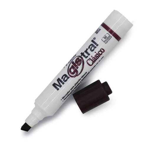 [AZR83407] Marcador Magistral Para Pizarron Punta Cincel Clasico Café 