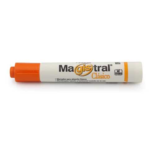 [AZR83406] Marcador Magistral Para Pizarron Punta Cincel Clasico Naranja 