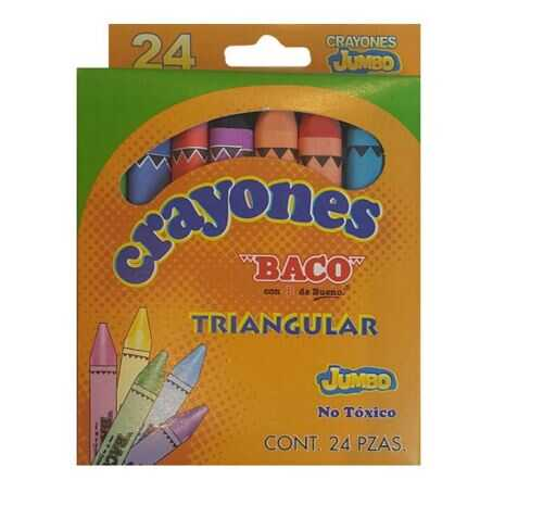 [BAC965490] Crayones Baco Jumbo C/24 Colores Surtidos
