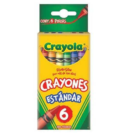 [CYO523006] Crayones Crayola Estandar 6 Colores Surtido C/6Pzs