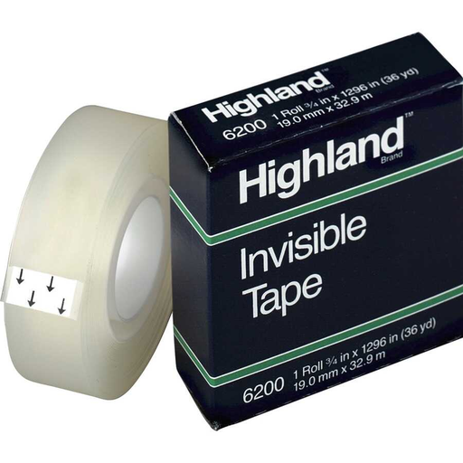 [MMM6200341296] Cinta Adhesiva Invisible Highland 3/4"X1296" 36Yd