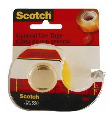 [MMM1230D] Cinta Adhesiva Transparente Scotch 12Mmx30Mt C/Despachador 550