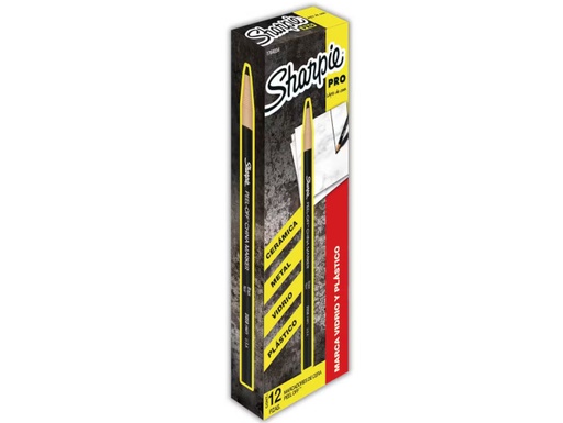 [SAN64034] Marcador Sharpie Cera Chinamarker Negro C/12Pz