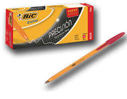 [BIC511078] Pluma Bic Contabilidad Amarilla C/Tapa .7Mm Punto Fino Roja C/12Pz