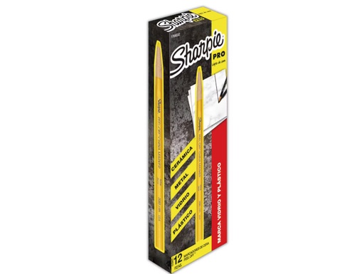 [SAN64032] Marcador Sharpie Cera Chinamarker Amarillo C/12Pz