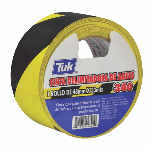 [TUK434003] Cinta Adhesiva Delimitadora Tuk Amarilla Negra 48Mm X33M