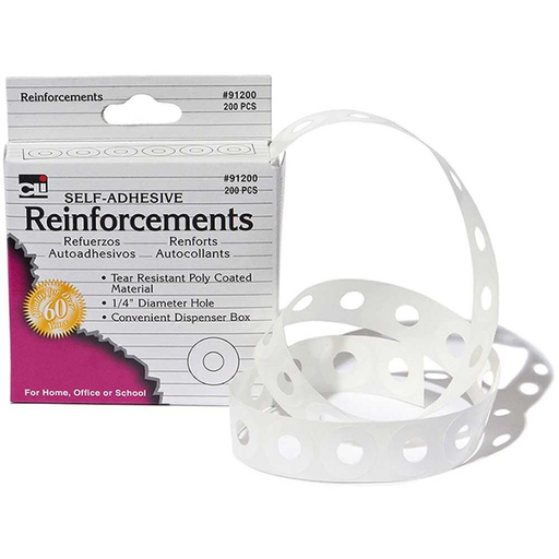 [LEO91200] Refuerzos Plastico Para Hoja Blanco C/200Pz
