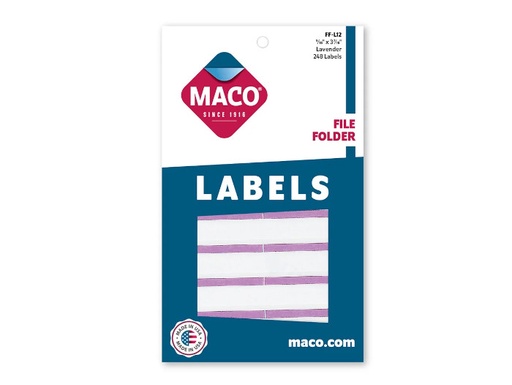 [MACFFL12] Etiqueta Maco Para Folder Lila Hoja C/248Pz