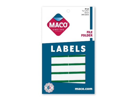 [MACFFL6] Etiqueta Maco Para Folder Verde C/248Pz