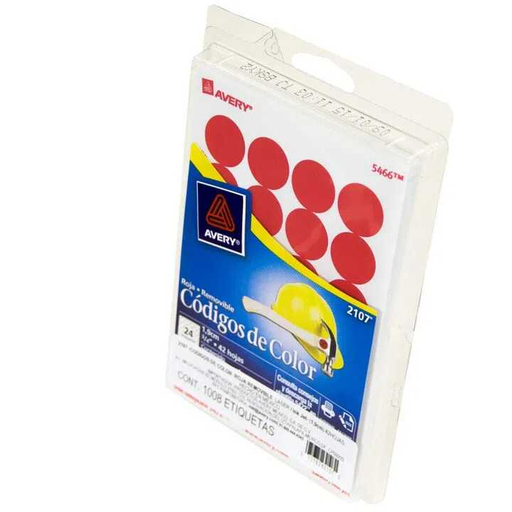[AVE2107] Etiqueta Avery Redonda 3/4" Rojo C/1008Pz