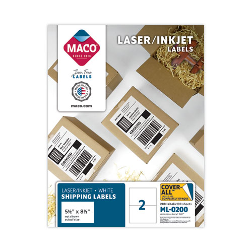 [MACML0200] Lsr Wht Label 5.5"X 8.5" W/200