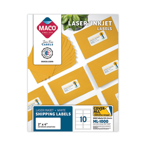 [MACML1000] Lsr Wht Label 2"X 4" W/1000