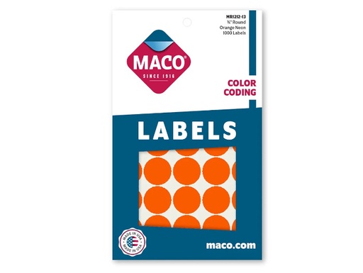 [MACMR121213] Labels 3/4" Fl Ora