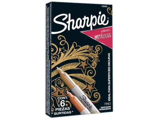 [SAN63204] Marcador Sharpie Fino Metalico Oro/Cobre C/6Pz