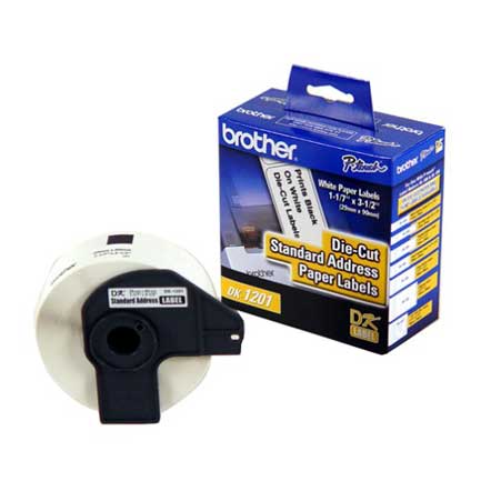 [BRTDK1201] Etiqueta Brother Blanco 1-1/10X3-1/2" C/400Pz