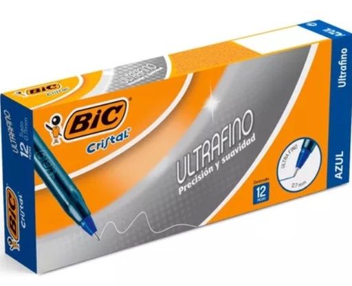 [BIC198937] Pluma Bic Cristal .7Mm Punto Fino Azul C/12Pz