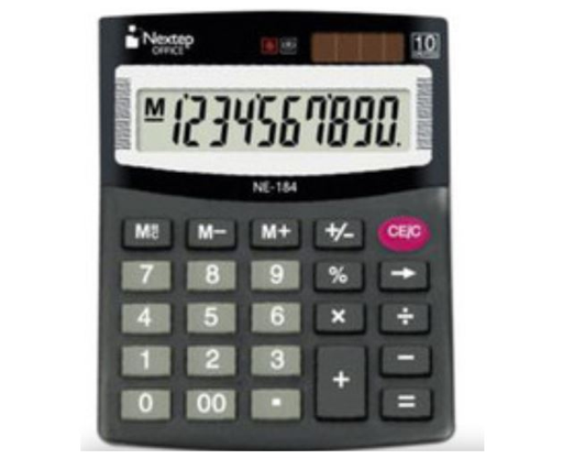 [NXTNE184N] Calculadora Semi Escritorio Nextep Solar/Bateria 10 Digitos