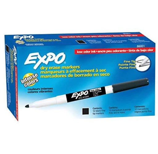 [SAN86001A] Marcador Expo Para Pizarron Punto Fino Negro 
