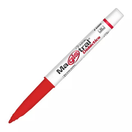 [AZR84002] Marcador Magistral Didáctico Para Pizarrón Punto Fino Rojo
