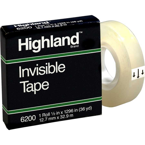 [MMM6200121296] Cinta Adhesiva Invisible Highland 1/2"X1296" 36Yd