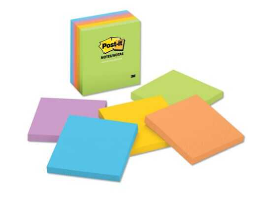 [MMM6545UC] Notas Papel C/Adhesivo Post-It 3X3" C/5Pz Surtido