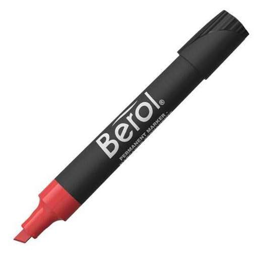 [BER002591] Marcador Berol Permanente Cincel Rojo