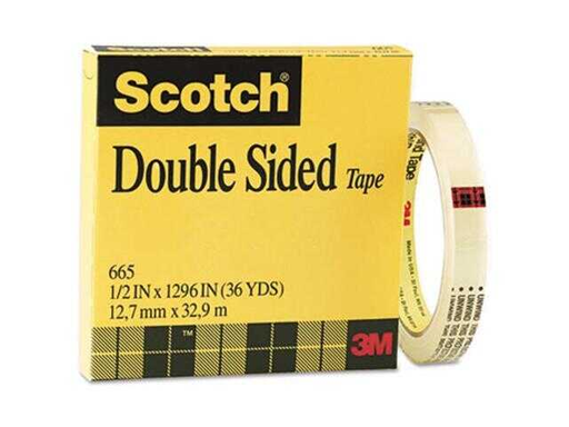 [MMM665121296] Cinta Adhesiva Doble Lado Scotch Transparente 66512  1/2"X1292" 36Yd