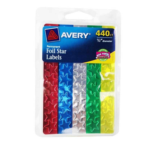 [AVE02113] Etiqueta Avery Estrellas 1/2" Colores Surtidos C/440Pz