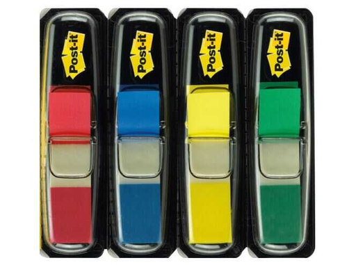 [MMM6834] Banderitas C/Adhesivo Post-It Plastico 1/2" Colores Estandar Surtidos C/4Pz 35 Hojas