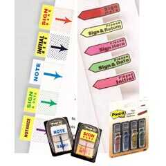 [MMM684SH] Banderitas C/Adhesivo Post-It Plastico "Firme Aquí" 4 Colores