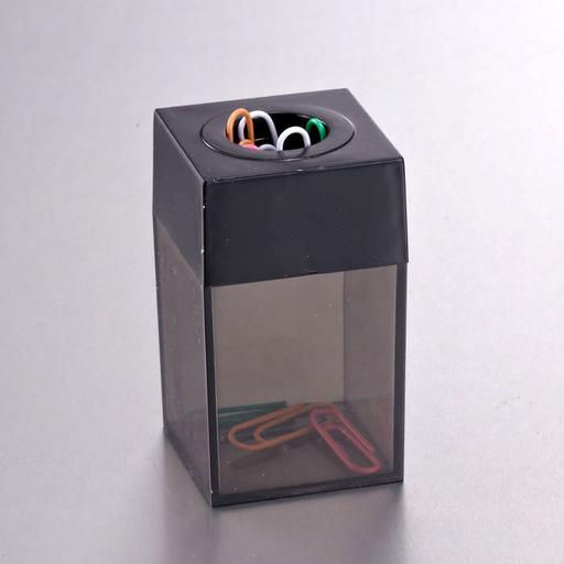 [OIC93693] Portaclips Oic Plastico C/Iman Negro/Humo 