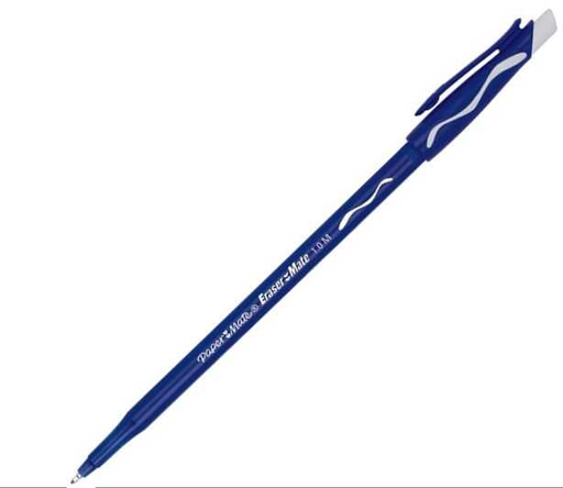 [PAP3910158] Pluma Papermate Borrable Erasermate C/Tapa 1.0Mm Punto Medio Azul
