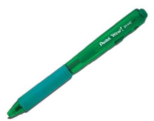 [PENBK440D] Pluma Pentel Wow Retractil 1.0Mm Punto Medio Verde 