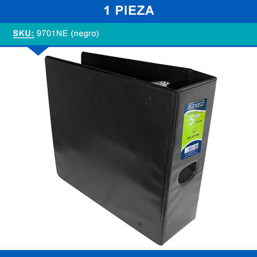 [AZR3029701NE] Carpeta Azor 5" Capacidad C/Mica T/C 3 Aros O Negra 