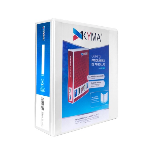 [KYMCPKCBHO300BCO] Carpeta Kyma 3" C/Mica T/C 3 Aros O Blanco