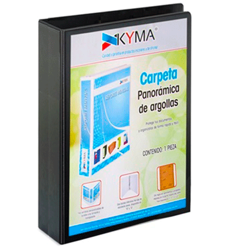 [KYMCPKCBHO300NGR] Carpeta Kyma 3" C/Mica T/C 3 Aros O Negro