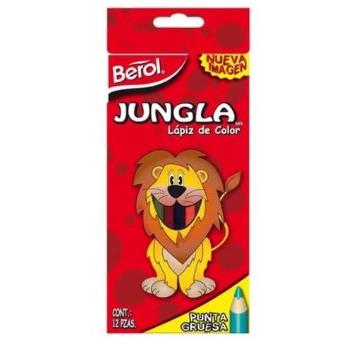 [SAN611431] Lapices Jungla Colores Largos Surtido C/12Pz