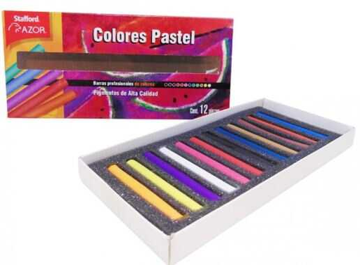 [AZR309DAD0500] Colores Escolares Azor Pastel P/Dibujo Semi-Profe C/12Pz