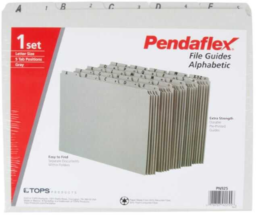 [PFXPN925] Guias Globe Weis Carton A-Z T/C C/Ceja Para Archivo