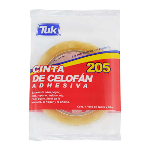 [TUK260515] Cinta Adhesiva Celofan Tuk 205 (1/2") 12Mmx65M